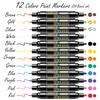 12 Dual Tip Oil Paint Pens - Oil Based Paint Markers for Metal, Rocks - Waterproof & Permanent Markers for Wood, Plastic