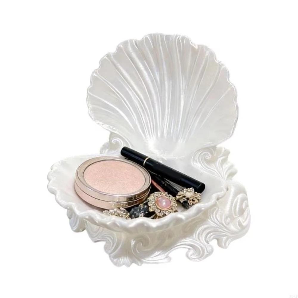 Ocean Wave Base Shell Jewelry Tray Pearlescent Jewelry Holder Gift Key Serving Plate Home Decor