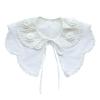 Royal Style Cotton Fake Collar Shawl Wrap Hollow Out Floral Lace Ruffled Trim Necklace Pointed  Lapel Blouse Dropshipping
