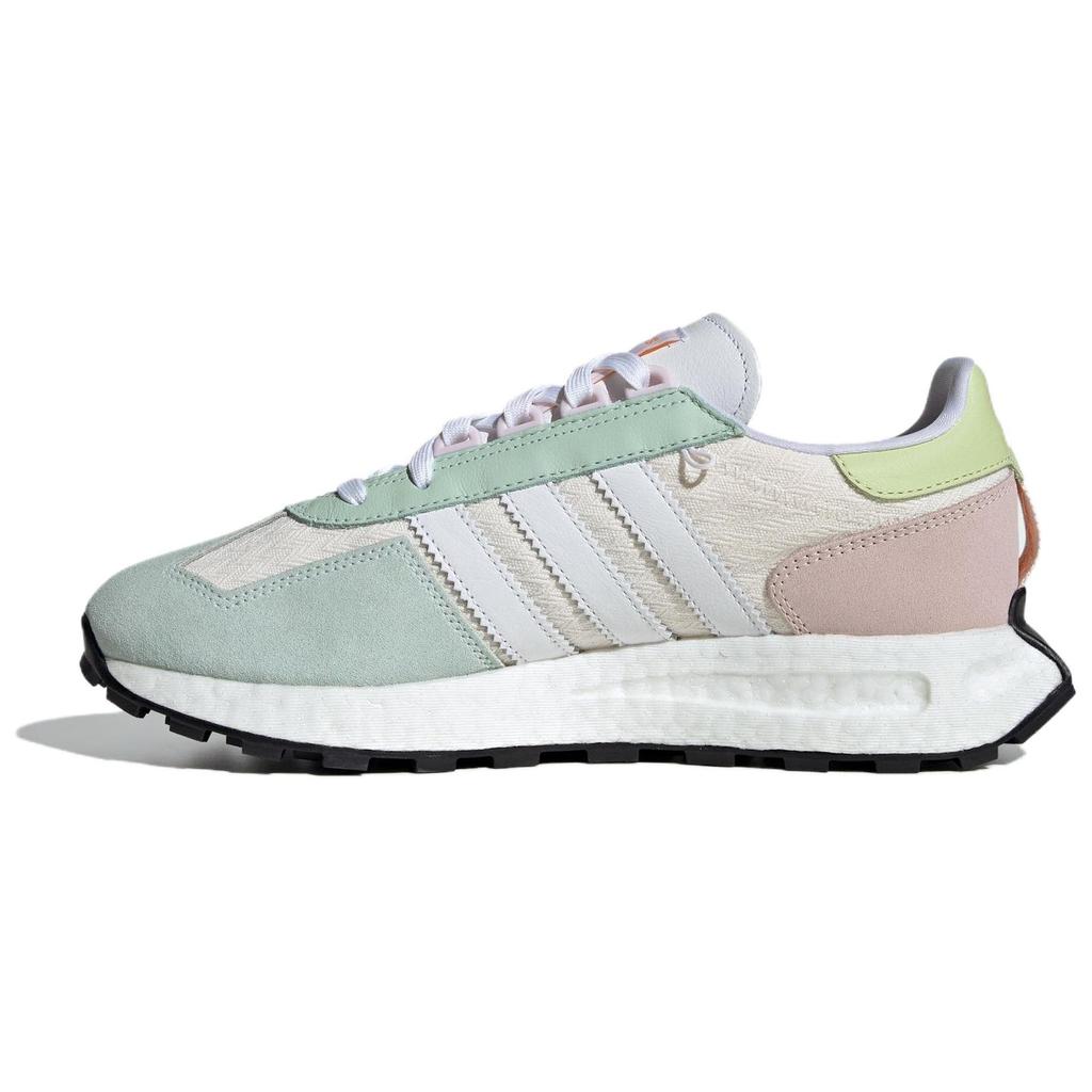 Adidas Originals Retropy E5 Leather Boost Comfortable Shock Absorption Non-Slip Low-Top Lifestyle Shoes Women Sneaker Green White Yellow ID6259