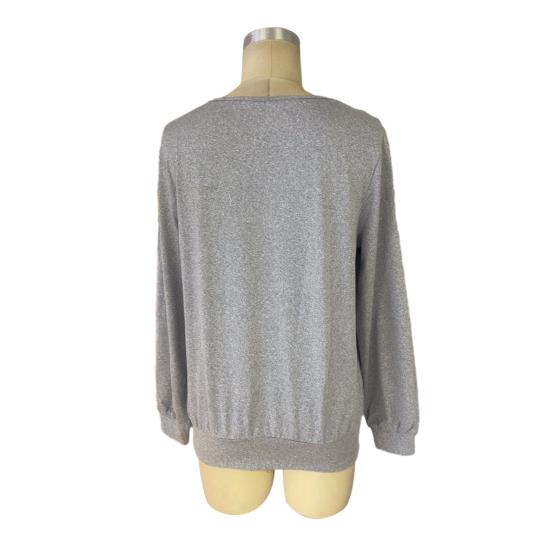 Женская блузка с квадратным вырезом, длинным рукавом, дизайном «два в одном», пуловер, однотонная, свободного кроя, осенняя футболка