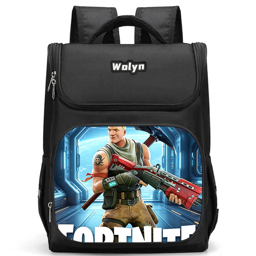 School Backpack with Multi Compartment ,Large Cartoon Fortnite School Bags for Boys & Girls,Durable Child Backpack for Aged 6-10