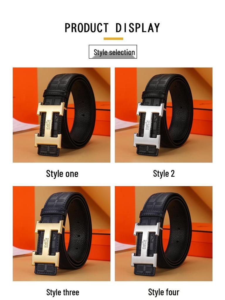Мужской ремень 2025 года из ретро-кожи с автоматической пряжкой - Модный дизайн для молодежи