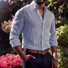Men S Long Sleeve Striped Shirt With 3d Digital Print