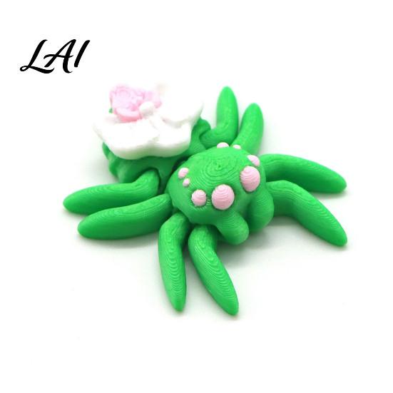 PLA Craft Gifts 3D Printed Spider Figurine Articulated Fidget Toy Movable Joints Ornamental Pieces for Windowsill Animal Creative Desktop Ornaments