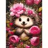 Алмазная картина "Ежик" с животными, полная круглая Алмазная вышивка, цветок, Алмазная мозаика, подарок ручной работы 30x40 см/12x16 дюймов