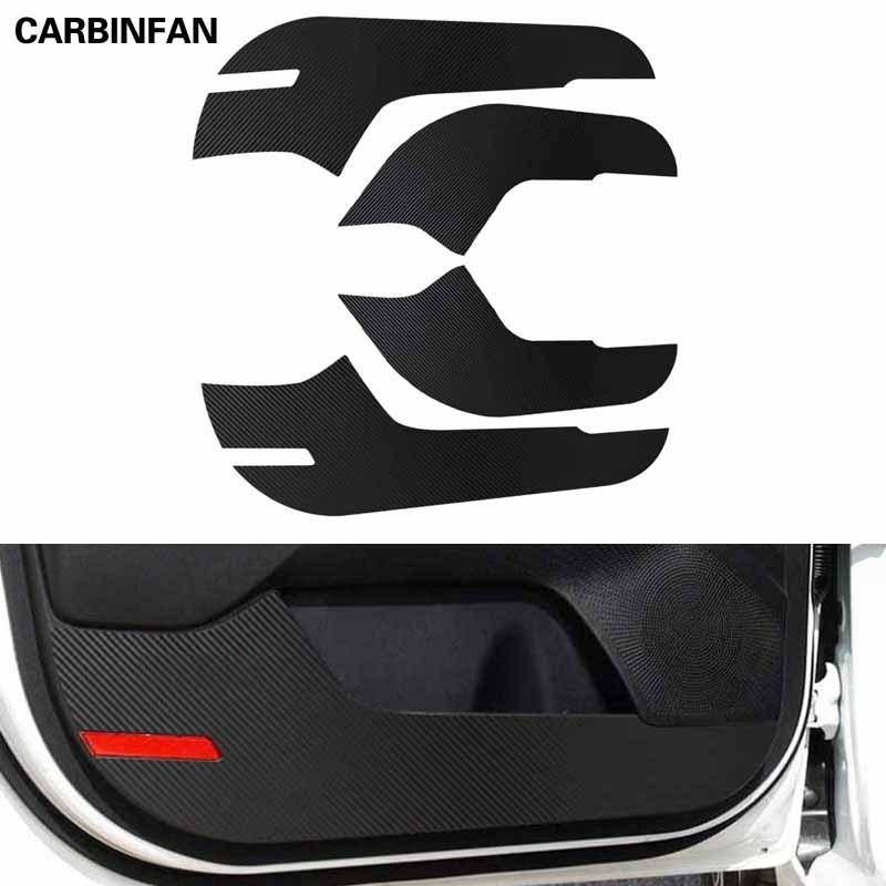 Car Styling Side Door Inner Decal Anti-kick Protective Carbon fiber Flim Sticker 4Pcs/Set For Kia K3 Cerato