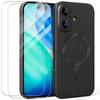 Protective Case - E.F.Connection - for iPhone 17 - with Black Magnetic Circle - 2 Tempered Glasses