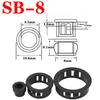 SB SK 8-32mm Diameter Black Panel Mount Nylon Snap Bushing Cord Buckle Protective Pipe Coil Wire Cable O Ring Hole Plug Grommet