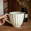 Aoxue Petal Relief Ceramic Retro Kiln Change Glaze Latte Coffee Cup Export