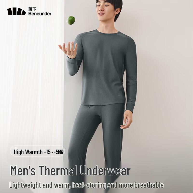 beneunder Men's High-Elastic Warm Thermal Underwear Set SF05524