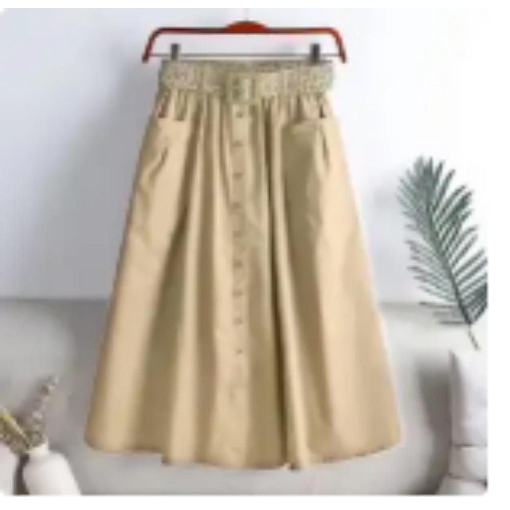 Summer Solid Color Loose Casual with Belt Skirts Women Vintage Aesthetic Chic Party Dress Female High Waist Sexy Femme Clothes