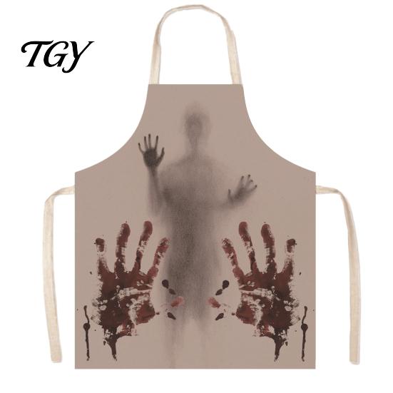 Blood Stain Costume Halloween Butcher Apron with Realistic Stain, Washable Protective Work Apron, Haunted House Decoration Horror Prop for Cosplay