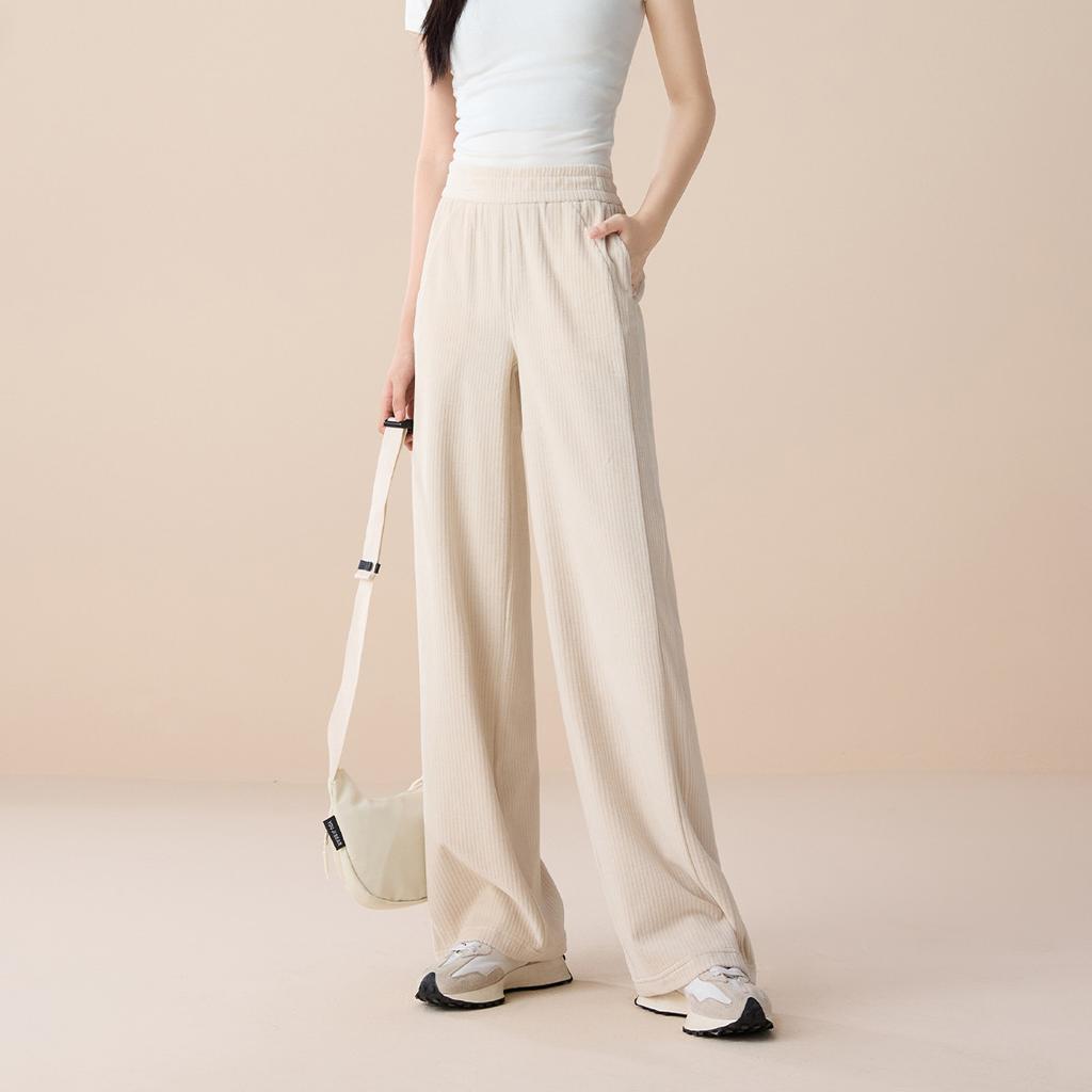 Fashionable loose casual wide leg pants for women, 2026 Spring and Autumn fashion versatile slimming floor pants