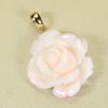 Pendant Mid Coral Pink Rose K18YG Undyed