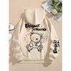 Street Women Sweatshirts Endless Struggle Graffiti Bear Printed Hoodies Crewneck Loose Pullover Fleece Warm Female Tops Clothes