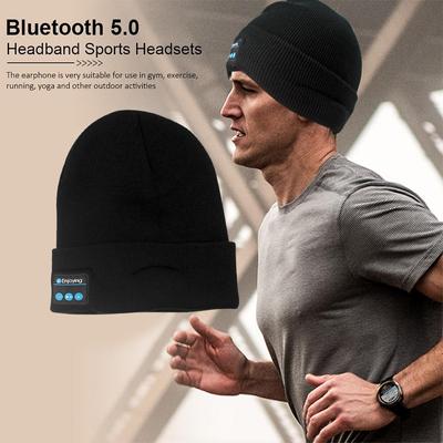 Беспроводная Bluetooth-шапка, теплая кепка для бега, музыкальная гарнитура с микрофоном, беспроводные перезаряжаемые наушники для мужчин и женщин, музыкальная кепка