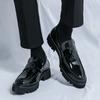 Классические черные мужские лакированные оксфорды весна с кисточками заостренный носок удобные повседневные формальные кожаные туфли