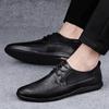 FashionHigh End Brand Men's Genuine Leather Shoes Office Business Casual Shoes Soft Soled Comfortable Work Shoes for Men's Lace Up