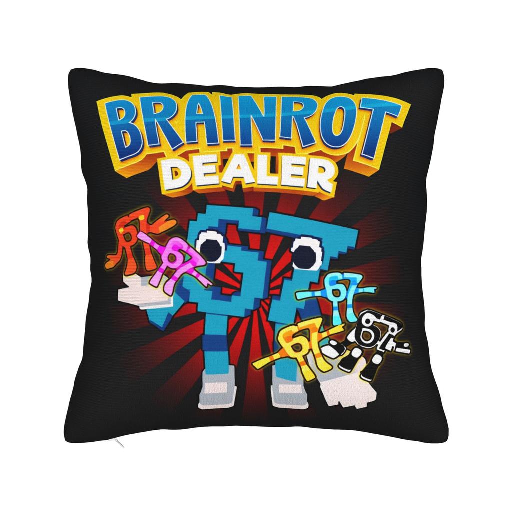 Pillow Case Italian Brainrot Meme Print Pillow Cover For Office Car Home Decor Retro Trendy Pillowcases