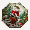 1pc Christmas Forest Santa & Friends Automatic Opening Folding Umbrella, 8 Rib Iron Frame Outdoor for Fans, Travelers, Daily Use, Festive Gift.N049