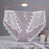 Нижнее белье женское, хлопковое, удобное, модное, со средней талией, сексуальное, дышащее, без следов, женские кружевные, большие треугольные брюки