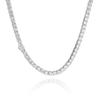 Hip Hop Geometric 3mm/4mm/5mm 18K Gold Plated Copper Spring Buckle Zircon Tennis Chain Men's Women's High-End Custom Necklace