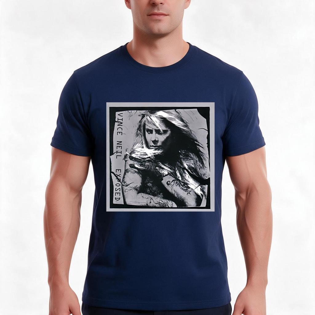 Vince Neil Exposed Tshirt Summer Casual Cotton Tee Oversized Streetwear Tops Vintage Graphic Print Loose Fit Short Sleeve