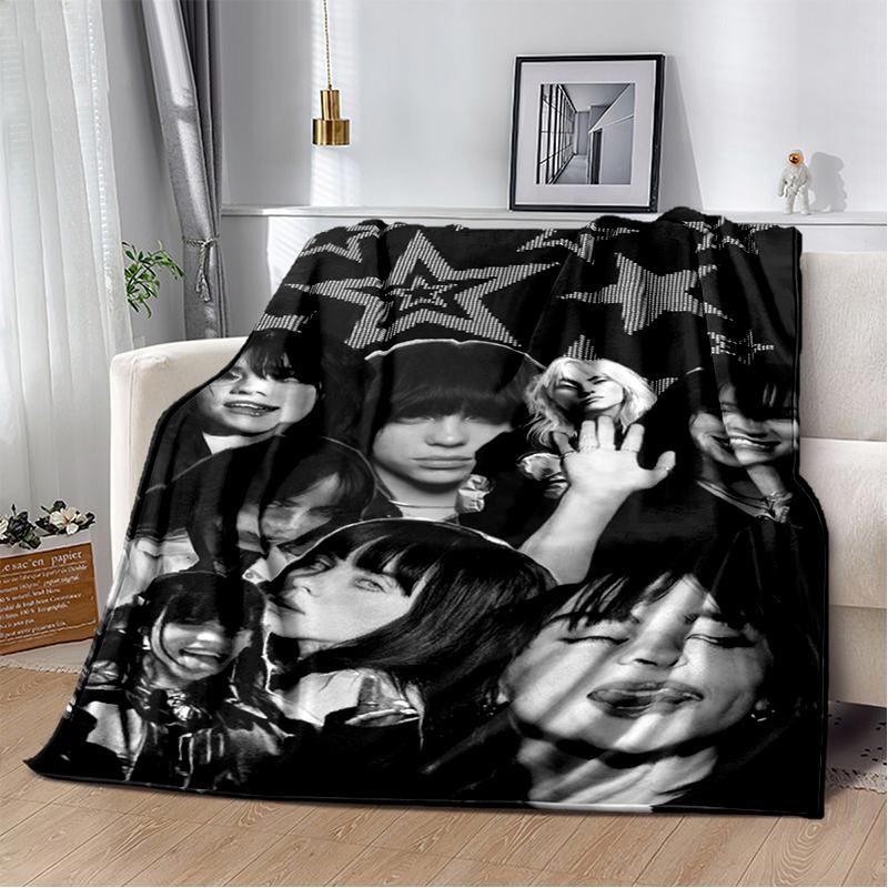 3D Хит Меня Сильно и Мягко Билли Айлиш Певица Мягкое Фланелевое Одеяло для Кровати Спальни Дивана Пикника, Плед для Покрытия Подарок Дети