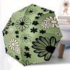 1 шт. Зонт-автомат с цветочным узором Автоматическое открытие/закрытие Складной зонт с 8 ребрами каркаса, 3-секционный компактный зонт для мужчин и женщин, 118