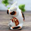 Kutani Ware Handstand Beckoning Cat, Calico, N-025F