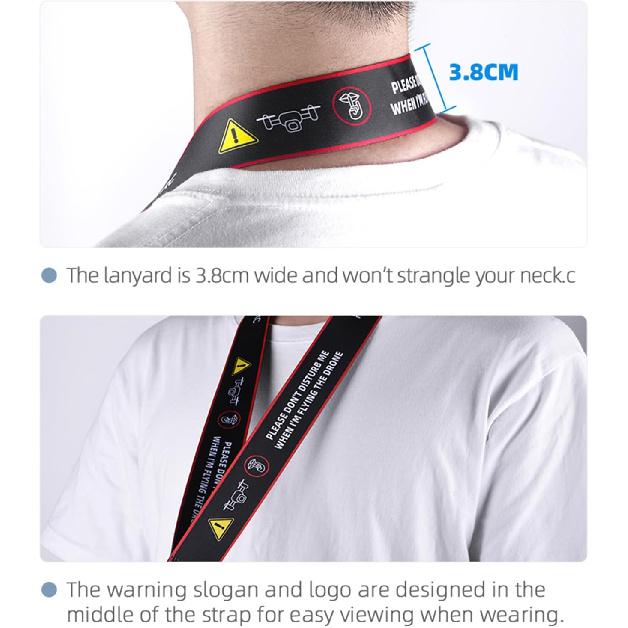Neck Lanyard with Metal Clip Compatible with DJI FPV Remote Controller 3/2, Nylon Braided Shoulder Neck Lanyard Strap with Flight Safety Warning