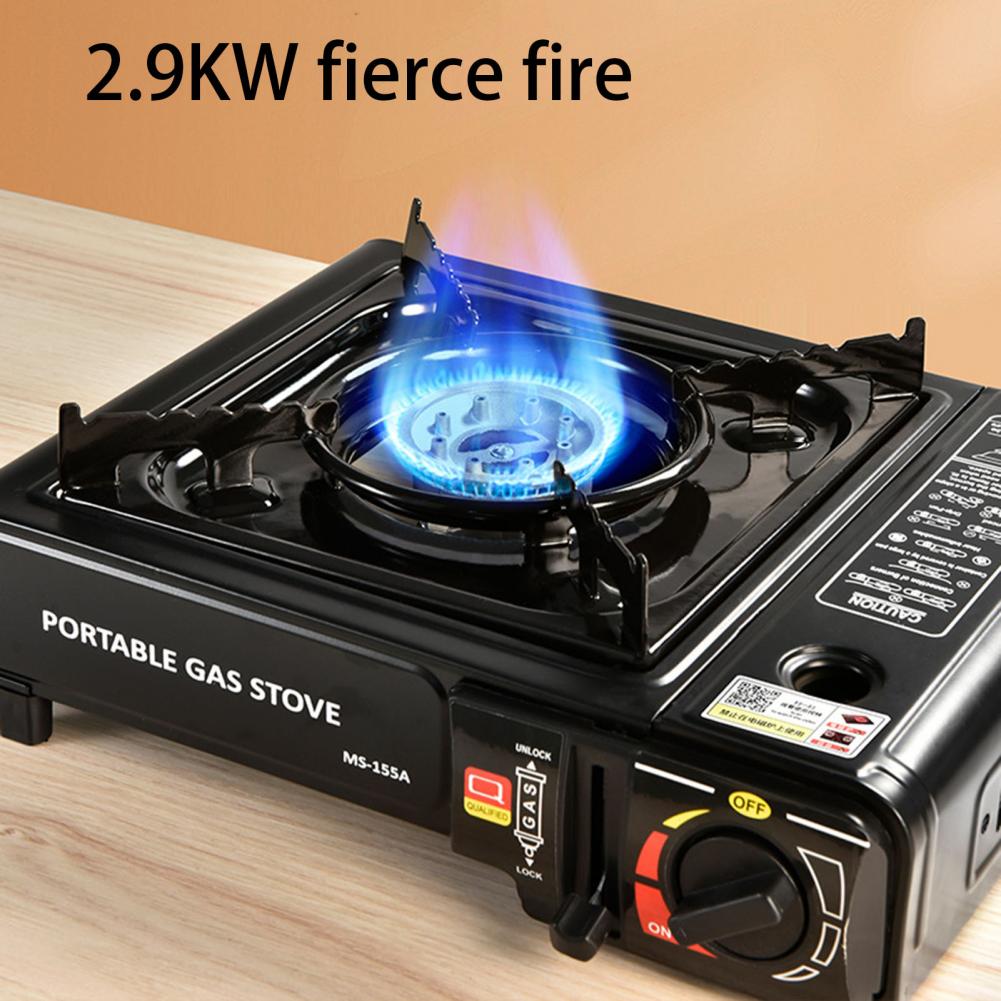 Camping Stove Automatic Ignition Large Firepower Windproof Energy Saving Alloy Dual-use Portable Gas Stove Sturdy Camping Supply