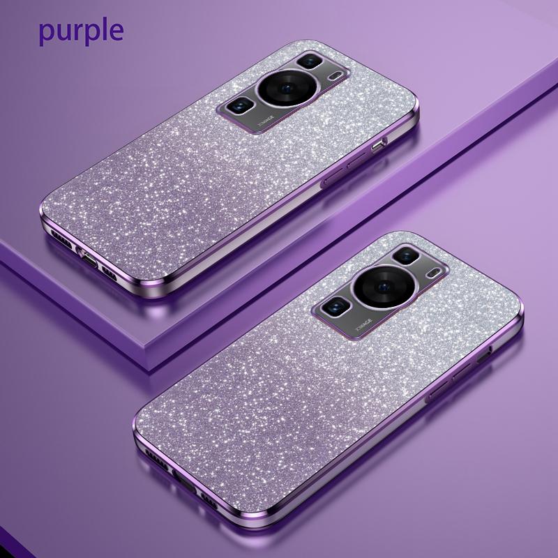 Роскошный гальванизированный чехол с блестками для Huawei P60 Для Huawei P60 Pro Мягкий ТПУ бампер Прозрачная задняя крышка телефона