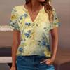 Women's T Shirt Tee Printed Short Sleeve Daily Weekend Fashion Basic V Neck Regular Top