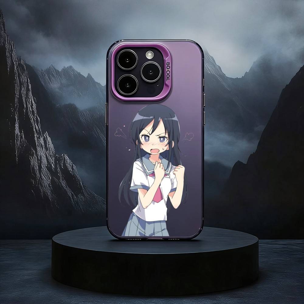 Чехол для телефона O-Oreimo-MO A-Anime для iPhone17,16,15,14,13,12,11 Plus,Pro Max Черный Конфетный серебристый чехол для телефона