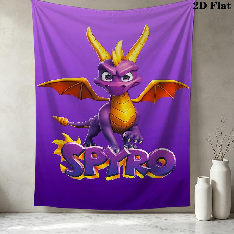 Spyro Trilogy Wall Tapestry Aesthetic Wall Hanging Printed Fabric Blanket Decorative Tapestries For Bedroom Living Room Home Decor