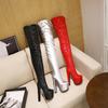 Women's High-heeled Boots, Sexy European and American Style Waterproof Platform Thick-heeled Large-size Knee Boots
