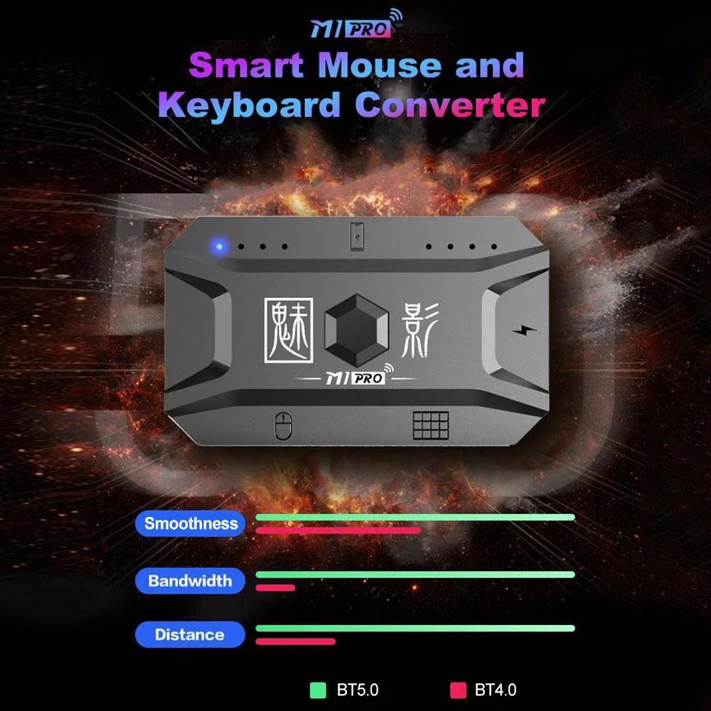 Converter Adapter Portable Keyboard Mouse Converter Mobile Game Keyboard and Mouse Adapter BT5.0 Support Android iOS System