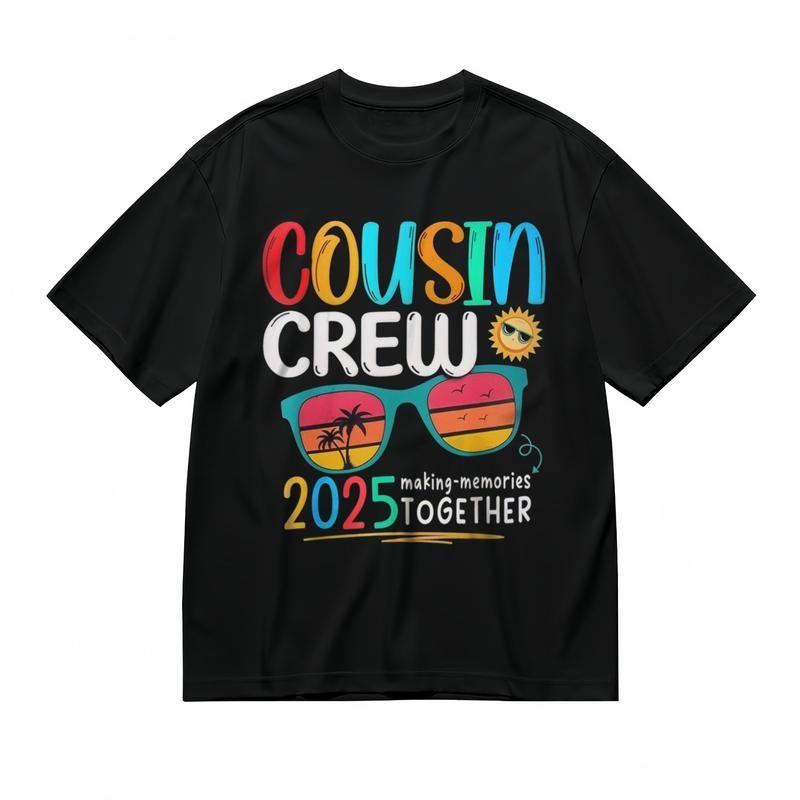 Men's Comfy Breathable Classic T-Shirt Mens Womens Tees Top COUSIN CREW 2025 Summer Graphic Tee