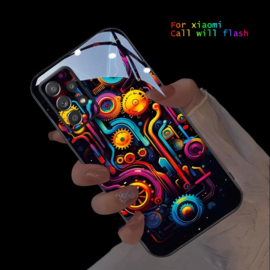 Эстетичный Механический Светящийся Чехол Для Телефона Для Xiaomi POCO X4 X5 X6 X7 14T 13T 12T Pro F6 F4 Pro F7 Pro Светодиодный Светящийся Чехол Для Телефона