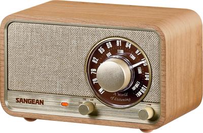 [Оригинальный продукт для внутреннего рынка] Радиоприемник Sangean WR-8J AM/FM и Bluetooth-колонка с деревянным корпусом, большой 2-дюймовый динамик, перезаряжаемая батарея, подсветка, светодиод