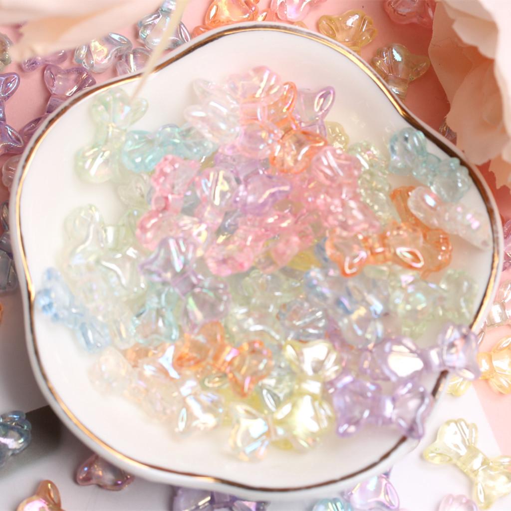 Small Bowknot Transparent Shiny AB Decorative Creative Beads Material  Accessories