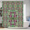 Kaleidoscopic Pattern Shower Curtain Modern Home Decor With Pink Orchid Design For Bathroom Water-Saving Hook Included (Green Ba