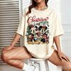 Рождественская футболка Disney Микки Минни Женская Мужская Хлопок Короткий рукав Праздничный свитер Графическая футболка Стритвир Зимний Новый Y2k Топ