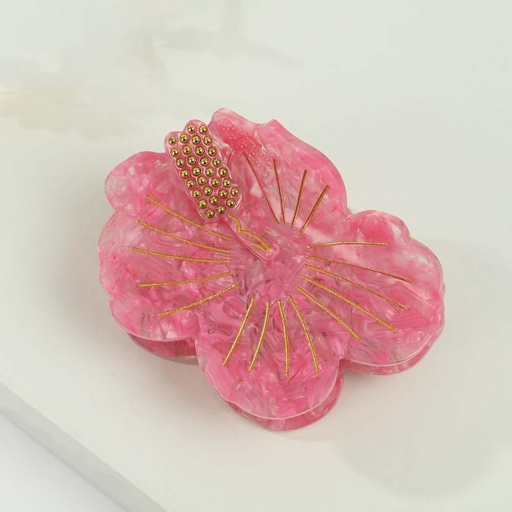 Sweet Acetic Acid Hair Claw Japanese Style Flower Hairgrips Fashion Peach Blossom Shark Clip Daily