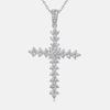 D Цвет Полный Муассанит Крест Подвеска Ожерелье Пройти Алмазный Тестер Стерлингового Серебра 925 пробы Хип-Хоп Рок-Цепочка На Шею Ювелирные Изделия
