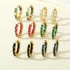Elegant Zircon Hoop Earrings: 18K Gold-Plated for Daily Wear