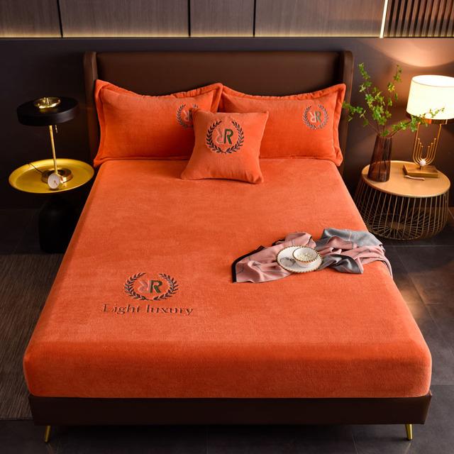 Мягкая плюшевая простыня, однотонная фланелевая простыня на резинке, защитный чехол для матраса, бархатное покрывало, наматрасник