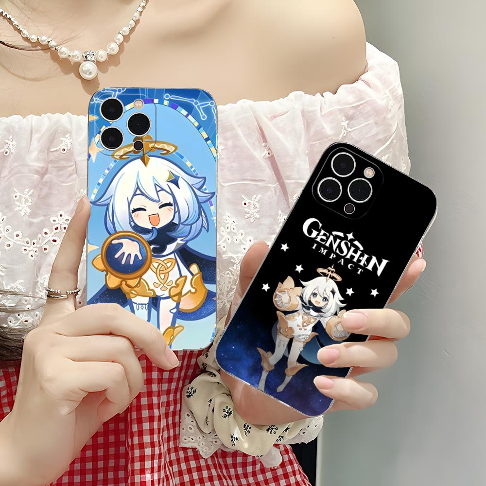 Game GI Paimon Clear TPU Mobile Case for iPhone 17 16 15 14 13 12 11 X XR XS Air Pro Max Plus Mini Colorful Cover